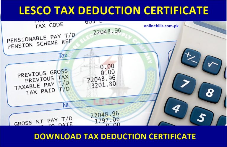 LESCO Tax Deduction Certificate