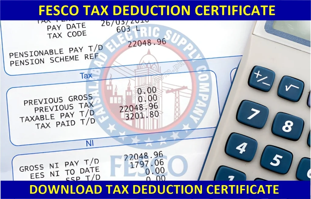 FESCO Tax Deduction Certificate