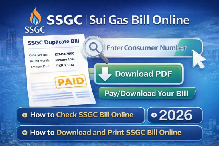SSGC Sui Gas Bill Online - Check Print and Download Duplicate Bill